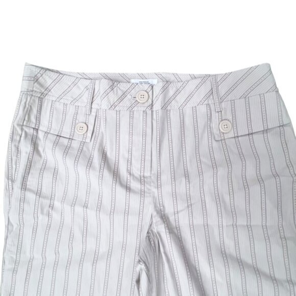 Women's Modern Cuffed Crop Pants ANN TAYLOR LOFT Size 8 NWT Striped Embroidered - Picture 3 of 11